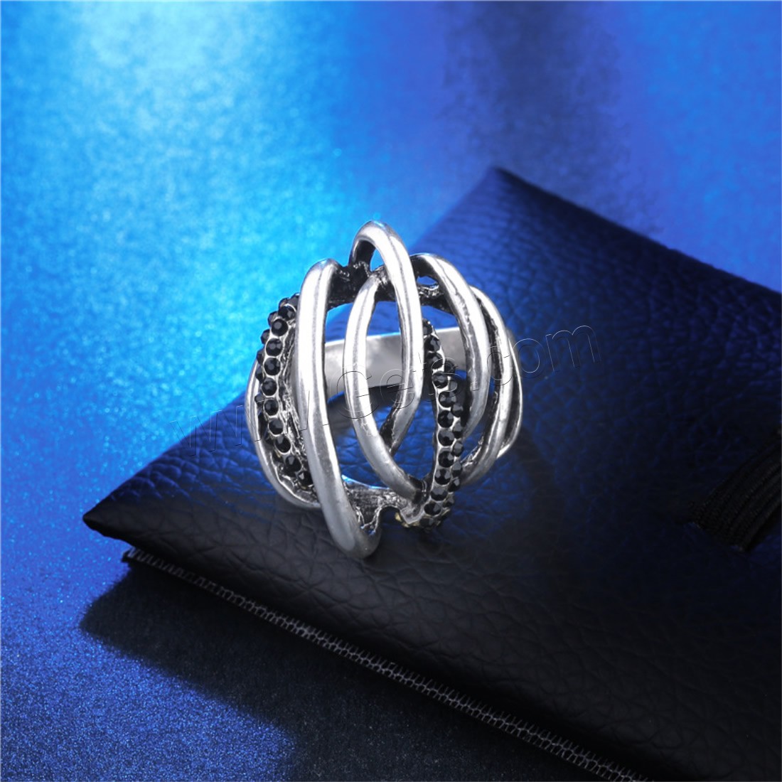 Палец кольцо Newegg®, цинковый сплав, плакированный цветом под старое серебро, Женский & со стразами, 22mm, продается PC
