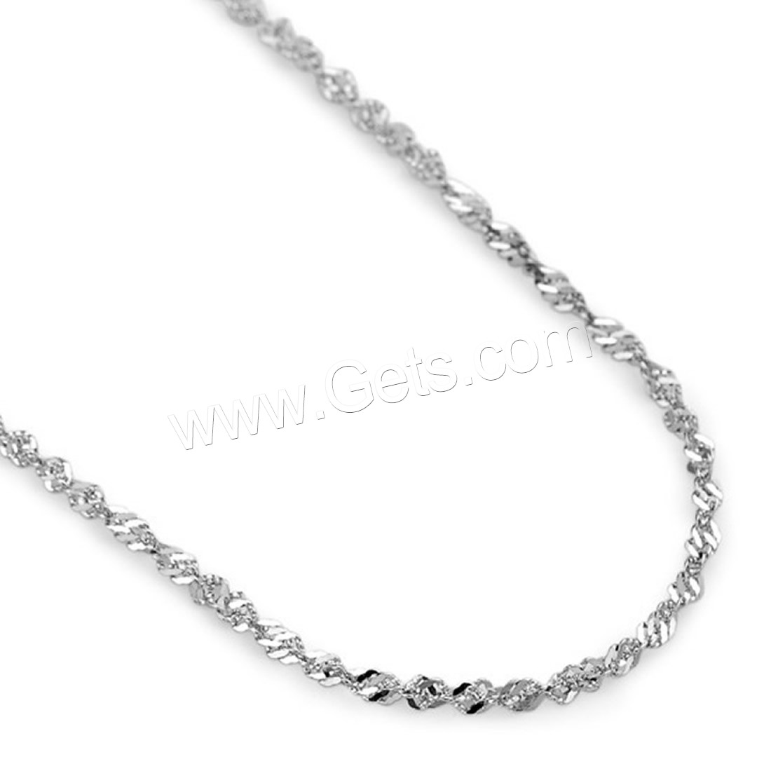 Серебряное ожерелье цепи, Серебро 925 пробы, Платиновое покрытие платиновым цвет, разный размер для выбора & Женский, длина:Приблизительно 15.5 дюймовый, Приблизительно 17.5 дюймовый, продается Strand