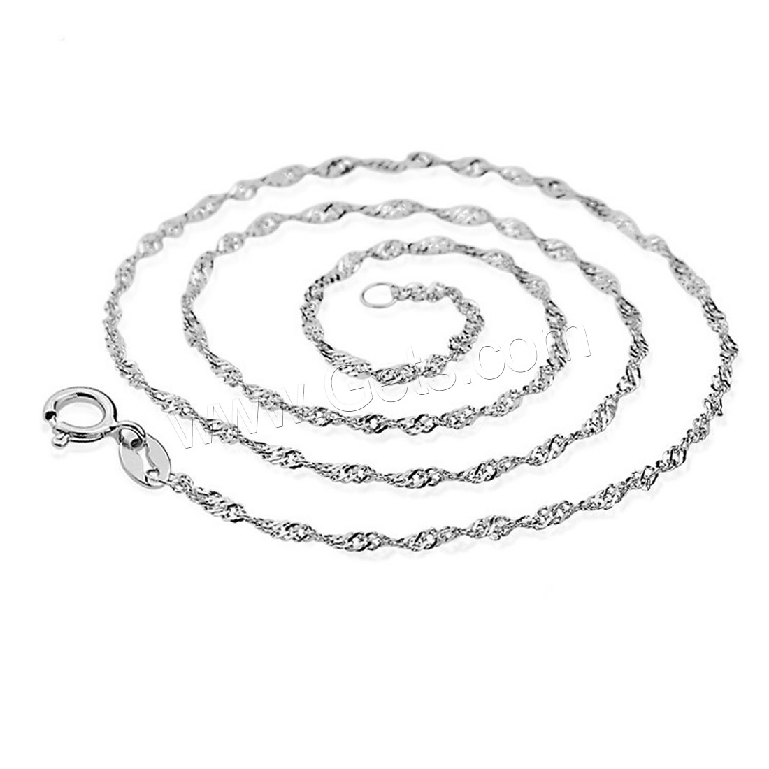 Sterling Silver Necklace Chain, 925 Sterling Silver, platinum color plated, different size for choice & for woman, Length:Approx 15.5 Inch, Approx 17.5 Inch, Sold By Strand