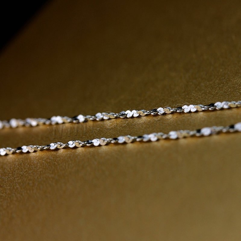 Collar de cadena de plata esterlina, plata de ley 925, chapado en color de platina, longitud diferente para la opción & para mujer, 0.8mm, Vendido por Sarta