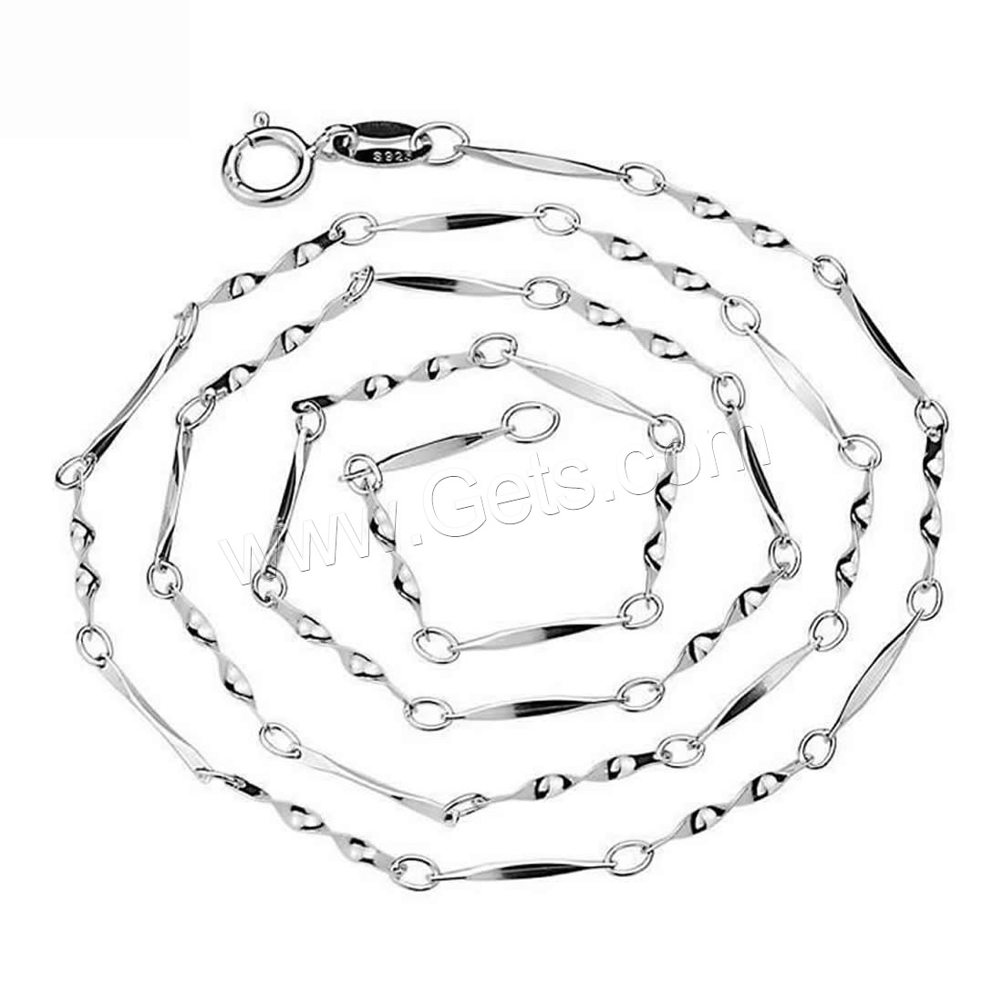 Серебряное ожерелье цепи, цинковый сплав, Платиновое покрытие платиновым цвет, Витая цепь куска & разный размер для выбора & Женский, длина:Приблизительно 15.5 дюймовый, Приблизительно 17.5 дюймовый, продается Strand