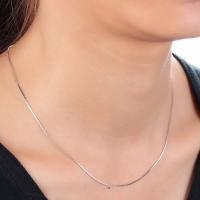Messingkette Halskette, Messing, silberfarben plattiert, für Frau, frei von Nickel, Blei & Kadmium, 400mm, Länge:ca. 15.5 ZollInch, verkauft von Strang