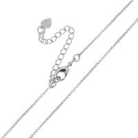 Collar en Cadena de Latón, metal, con 2Inch extender cadena, chapado en platina real, cadena de eslabones redondos & para mujer, 1.2mm, longitud:aproximado 17 Inch, 50Strandsfilamento/Bolsa, Vendido por Bolsa