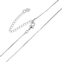 Латунь цепи ожерелье, с 2Inch наполнитель цепи, покрытый платиной, Цепной ящик & Женский, 1mm, длина:Приблизительно 18 дюймовый, 50пряди/сумка, продается сумка