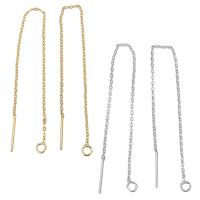 Brass Thread Through Earrings, plated, for woman 105mm 0.8mm 
