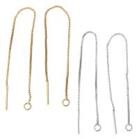 Brass Thread través Pendientes, metal, chapado, para mujer, más colores para la opción, 103mm, 3.5mm, 0.8mm, Vendido por Par