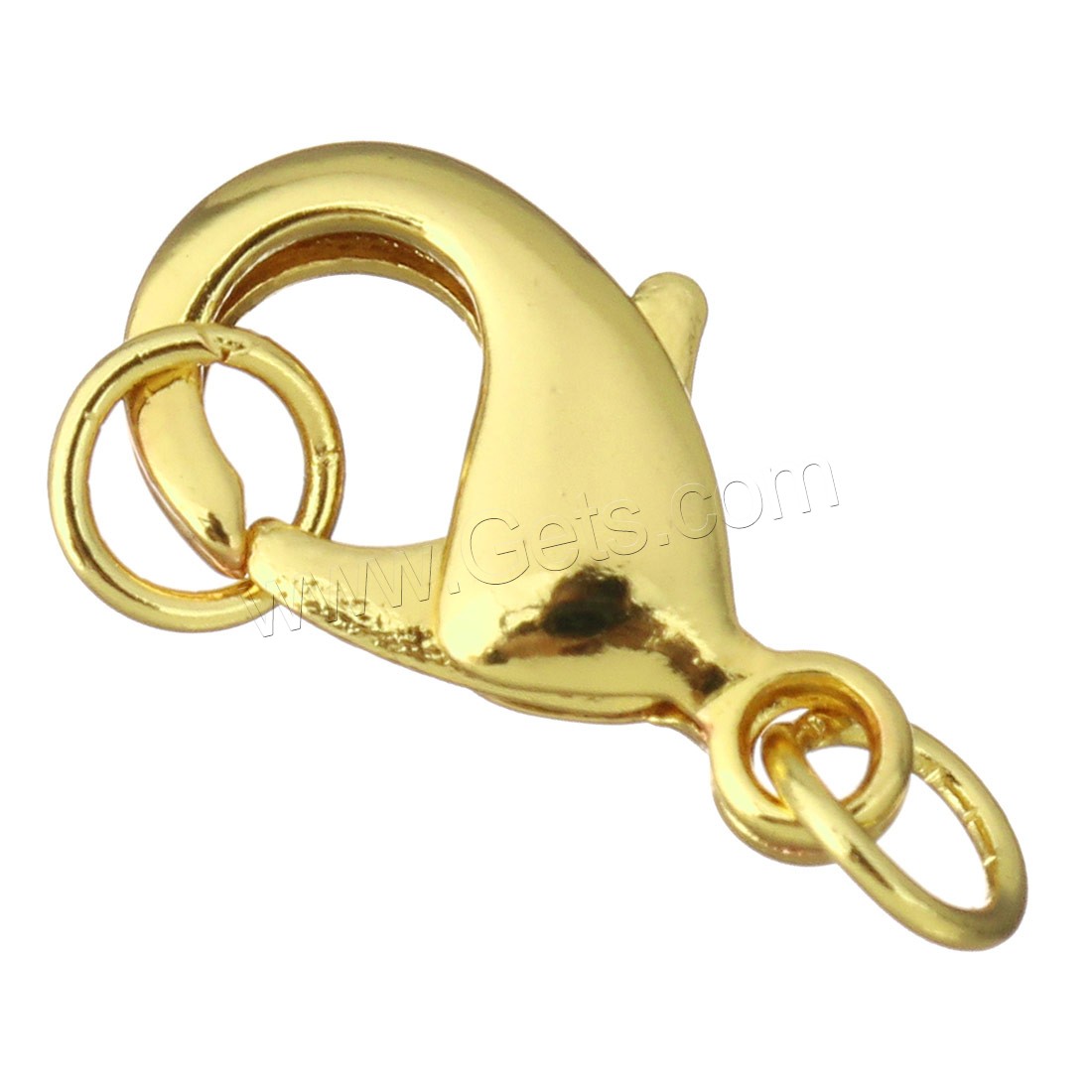 黄銅ロブスター爪クラスプ, 銅, メッキ, コネクターバー付き & 異なるサイズの選択, 無色, 売り手 セット