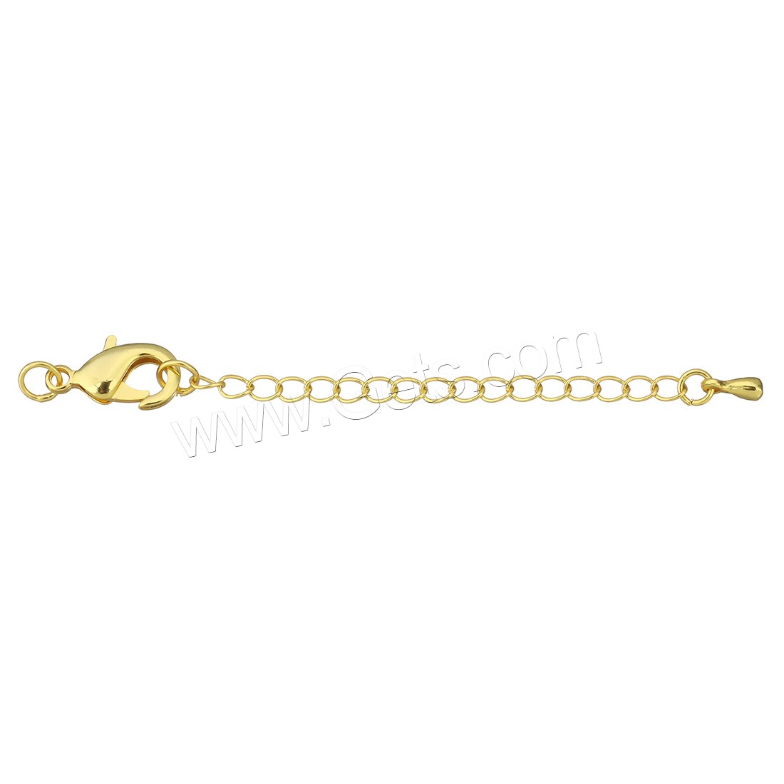 Brass Lobster Claw Cord Clasp, plated, with extender chain & different size for choice, more colors for choice, Sold By Set
