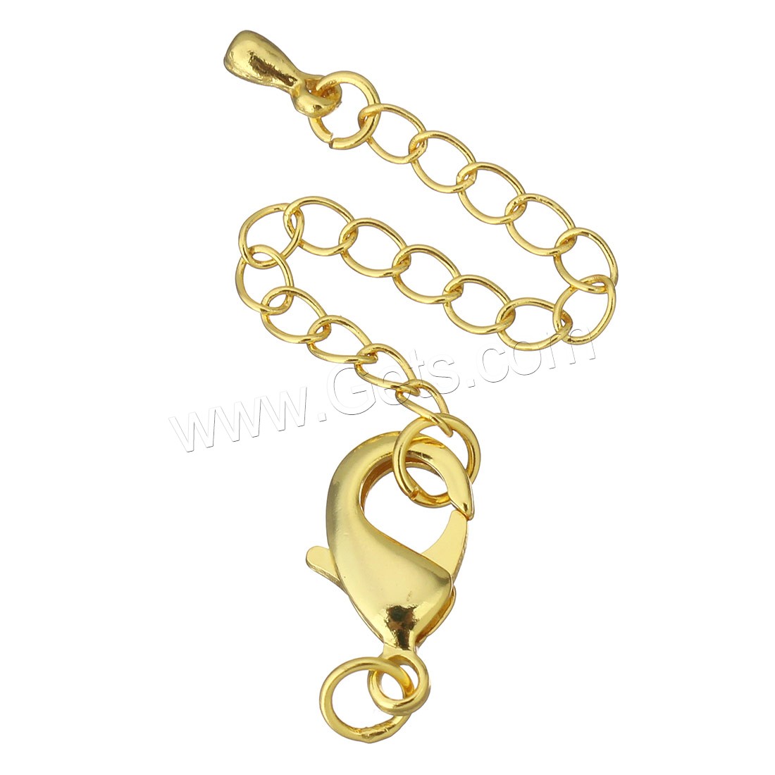 Brass Lobster Claw Cord Clasp, plated, with extender chain & different size for choice, more colors for choice, Sold By Set