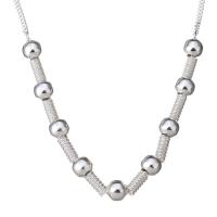 Stainless Steel Jewelry Necklace, real silver plated, Unisex & curb chain, 8mm, 4mm, 2mm Approx 16 Inch 