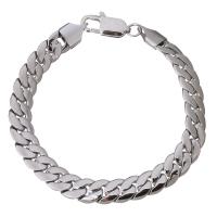 Stainless Steel Chain Bracelets, curb chain & for woman, original color, 8mm Approx 7.5 Inch 