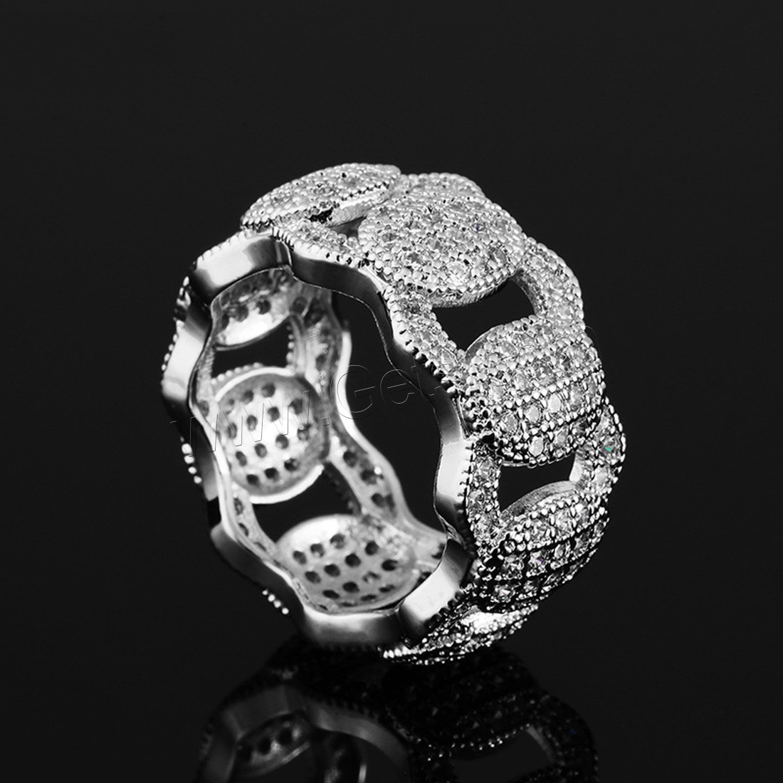 ラインス トーン真鍮指のリング, 銅, メッキ, ユニセックス & ライン石のある, 無色, 12mm, 売り手 パソコン