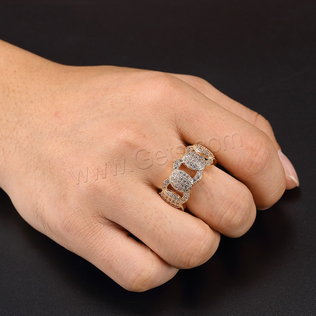 Anilo de dedo de latón, metal, chapado, unisexo & con diamantes de imitación, más colores para la opción, 12mm, Vendido por UD