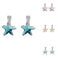 Brass Stud Earring, with CRYSTALLIZED™, Starfish, platinum plated, for woman & faceted nickel, lead & cadmium free 