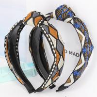 Cloth Hair Accessories, with nylon elastic cord & Plastic, embroidered 40mm 