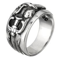 Stainless Steel Finger Ring, Unisex & blacken, 13.5mm 