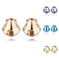 Brass Stud Earring, with CRYSTALLIZED™, Shell, platinum plated, for woman & faceted nickel, lead & cadmium free 