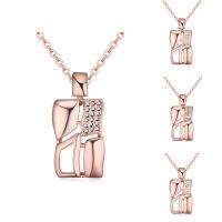 Rhinestone Brass Necklace, with 5cm extender chain, real rose gold plated, oval chain & for woman & with Austria rhinestone nickel, lead & cadmium free Approx 15.5 Inch 