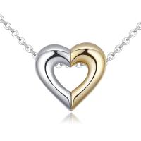 Ожерелье ручной латунные, Латунь, с 5cm наполнитель цепи, Сердце, Другое покрытие, Овальный цепь & Женский, не содержит никель, свинец длина:Приблизительно 15.5 дюймовый, продается Strand