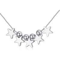 Ожерелье ручной латунные, Латунь, с 5cm наполнитель цепи, Звезда, покрытый платиной, твист овал & Женский, не содержит никель, свинец длина:Приблизительно 15.5 дюймовый, продается Strand