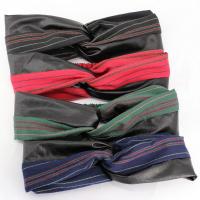 Hair Bands, Cloth, with PU Leather 70mm 