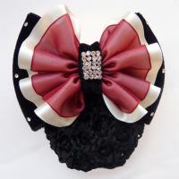 Polyester Hair Jewelry Flower, with Lace & Velveteen & Iron, iron-on & for woman 