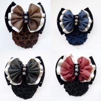 Polyester Hair Jewelry Flower, with Lace & Velveteen & Iron, iron-on & for woman 