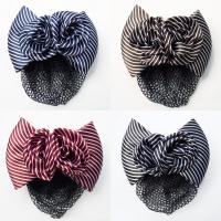 Polyester Hair Jewelry Flower, with Iron, for woman & stripe 