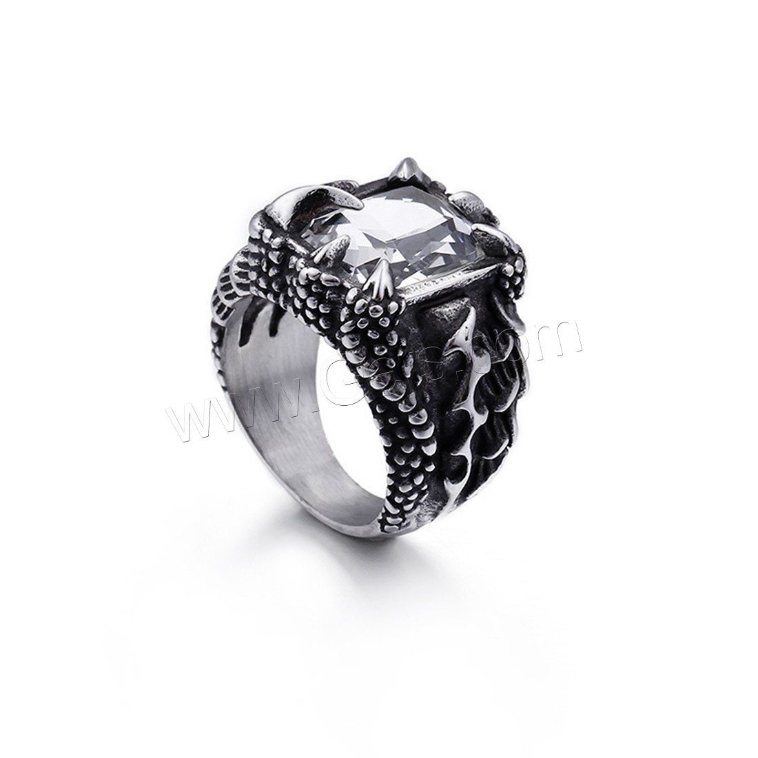 Stainless Steel Finger Ring, Titanium Steel, with Crystal, different size for choice & for man & faceted & blacken, more colors for choice, 6mm, Sold By PC
