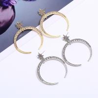 Zinc Alloy Rhinestone Drop Earring, stainless steel post pin, gold color plated, for woman & with rhinestone, lead & cadmium free 