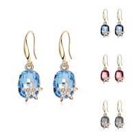 CRYSTALLIZED™ Elements Crystal Drop Earring, Brass, with CRYSTALLIZED™, Starfish, real gold plated, for woman & faceted nickel, lead & cadmium free 