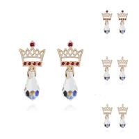 CRYSTALLIZED™ Elements Crystal Drop Earring, Brass, with CRYSTALLIZED™, Crown, real gold plated, for woman & faceted nickel, lead & cadmium free 