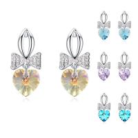 CRYSTALLIZED™ Elements Crystal Drop Earring, Brass, with CRYSTALLIZED™, Heart, platinum plated, for woman & faceted nickel, lead & cadmium free 