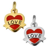 Stainless Steel Heart Pendants, word love, plated, without troll & enamel Approx 5mm 