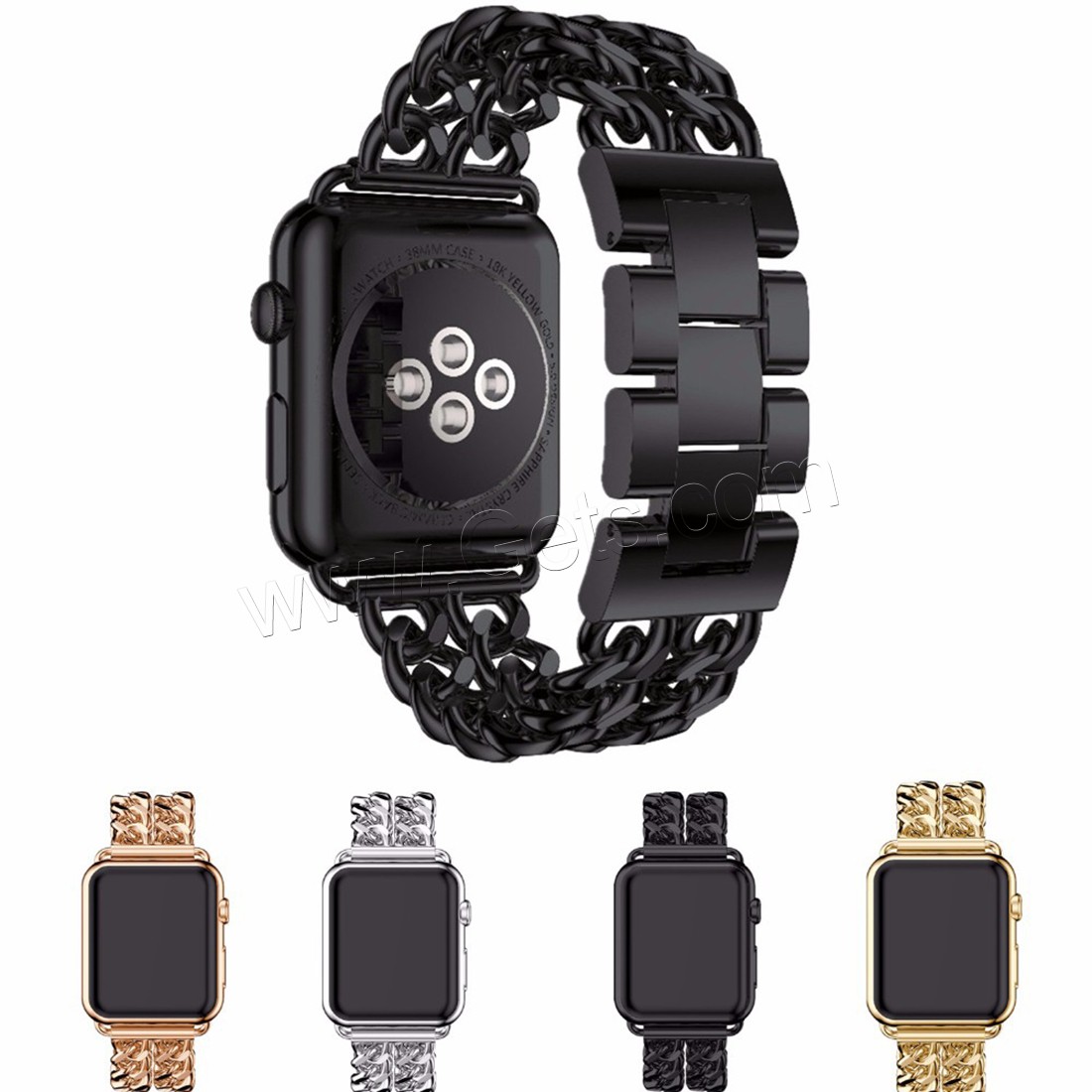 Bande de montre en acier inoxydable, normes différentes pour le choix, plus de couleurs à choisir, Longueur:Environ 6.5-8 pouce, Vendu par PC