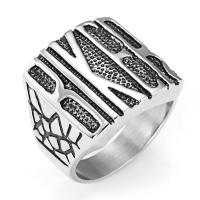 Titanium Steel Finger Ring, polished & for man & blacken, 23mm 