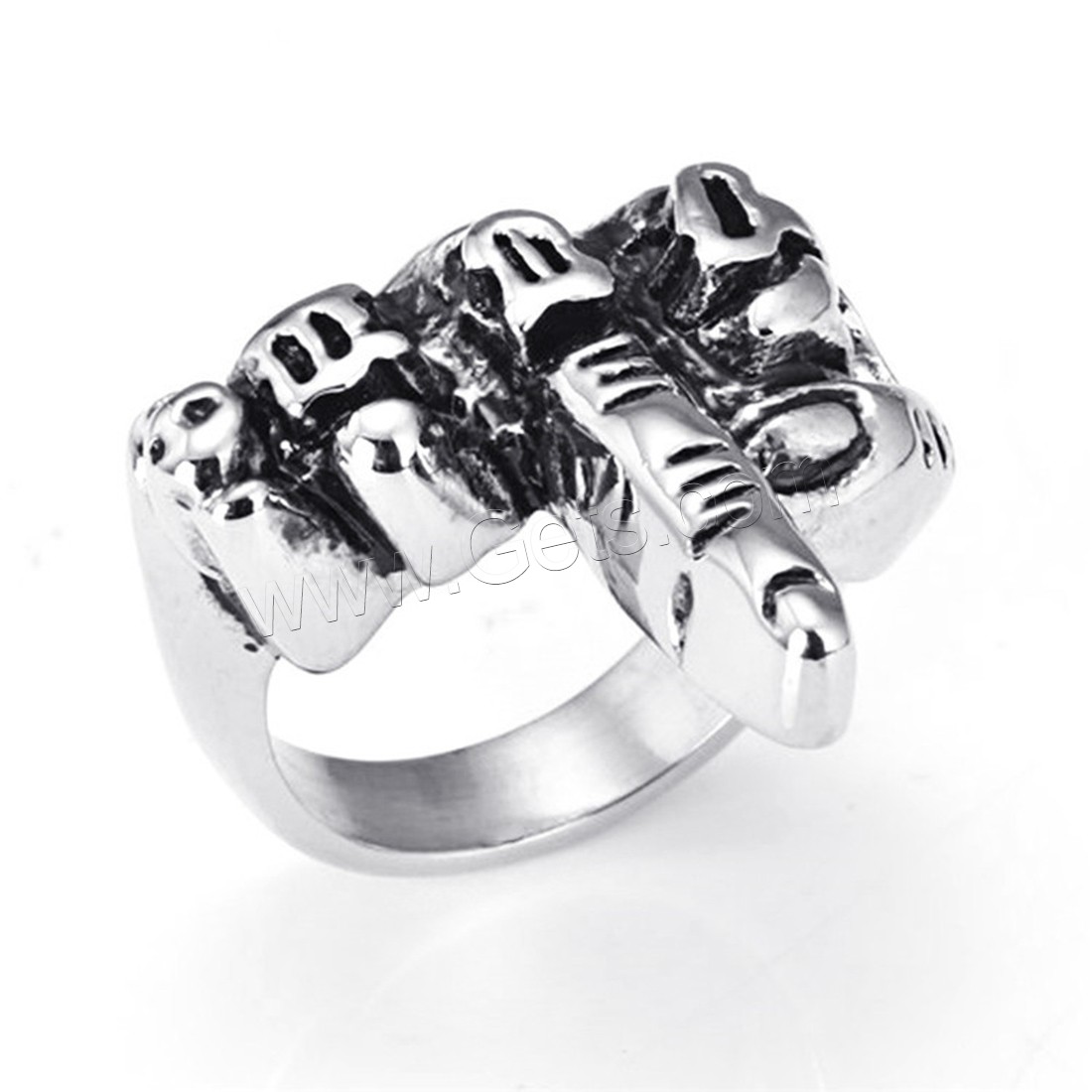 Titanium Steel Finger Ring, Hand, polished, different size for choice & for man & blacken, 22mm, Sold By PC