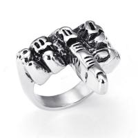 Titanium Steel Finger Ring, Hand, polished & for man & blacken, 22mm 