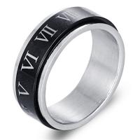 Titanium Steel Finger Ring, plated, polished & for man, 8mm 