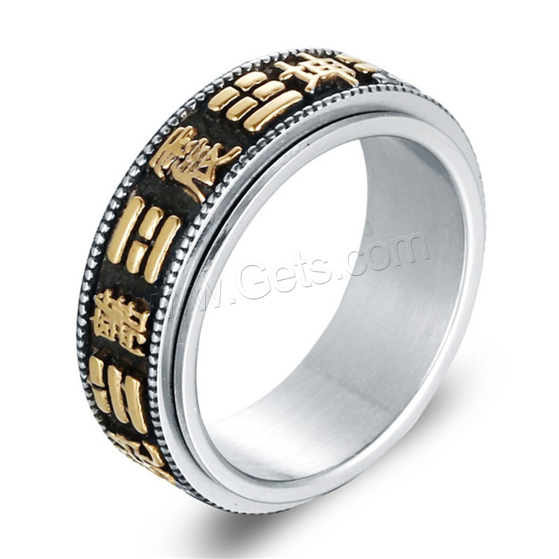 Titanium Steel Finger Ring, plated, different size for choice & for man & blacken, 8mm, Sold By PC
