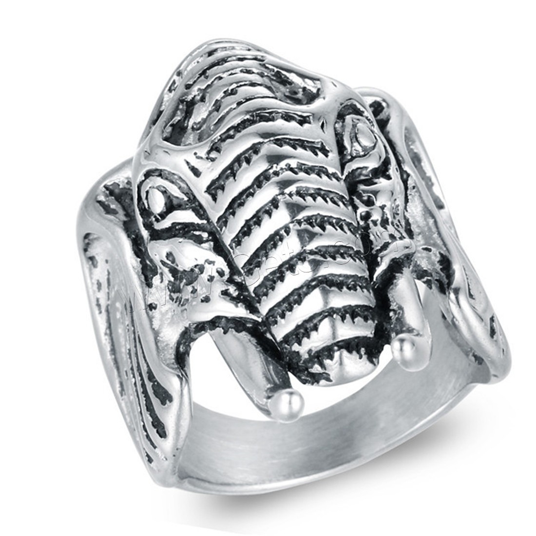 Anillo de dedo de acero Titanium de, Partículas de acero, Elefante, pulido, diverso tamaño para la opción & para hombre & ennegrezca, 32mm, Vendido por UD