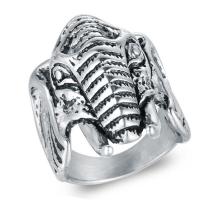Titanium Steel Finger Ring, Elephant, polished & for man & blacken, 32mm 