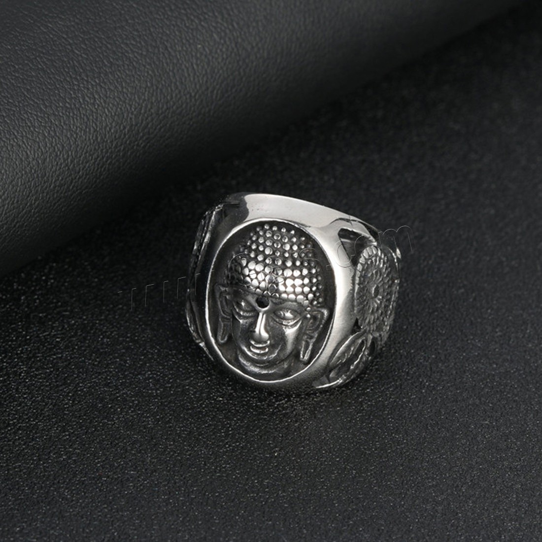チタン鋼の指環, チタン鋼, ブッダ, メッキ, ユニセックス & 異なるサイズの選択 & ライン石のある, 無色, 23mm, 売り手 パソコン