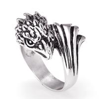Titanium Steel Finger Ring, eagle, polished & for man & blacken, 22mm 