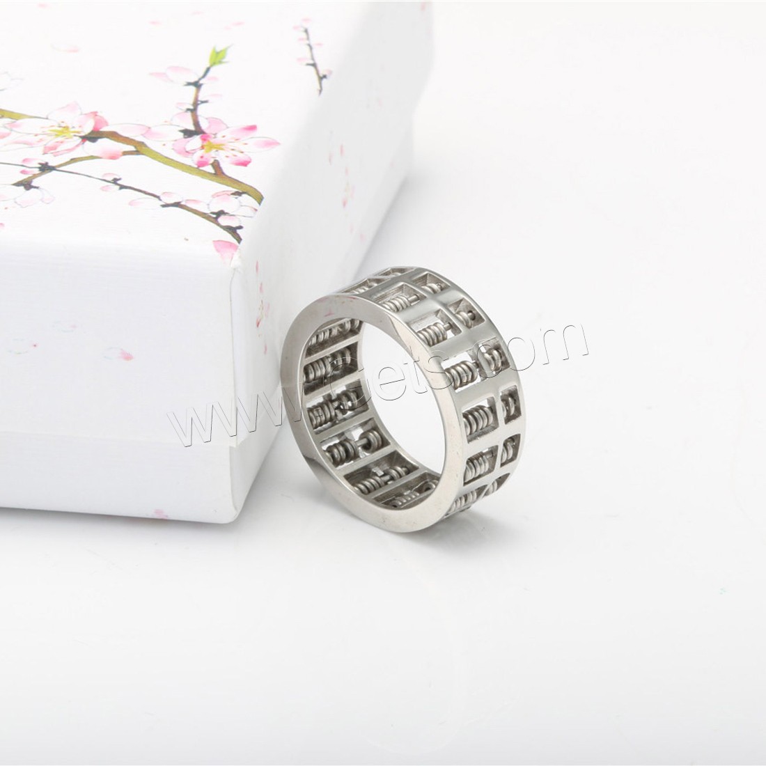 Титан Сталь палец кольцо, титан, полированный, разный размер для выбора & Мужский & чернеют, 9mm, продается PC