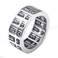 Titanium Steel Finger Ring, polished & for man & blacken, 9mm 