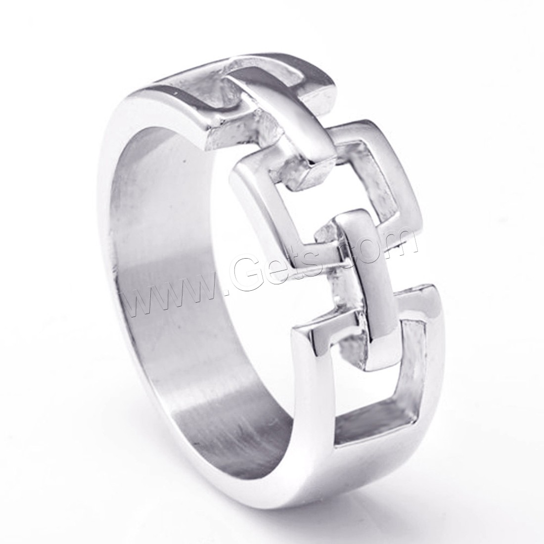 Titanium Steel Finger Ring, polished, different size for choice & for man, original color, 8mm, Sold By PC