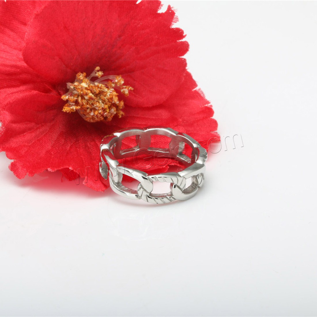 Titanium Steel Finger Ring, polished, different size for choice & for man, original color, 8mm, Sold By PC