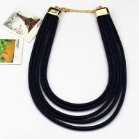 Fashion Multi Layer Necklace, Nylon Cord, with Zinc Alloy, gold color plated, for woman & multi-strand 420mm Approx 19.5 Inch 