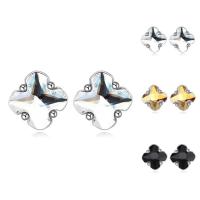 Brass Stud Earring, with CRYSTALLIZED™, Cross, platinum plated, for woman & faceted nickel, lead & cadmium free 